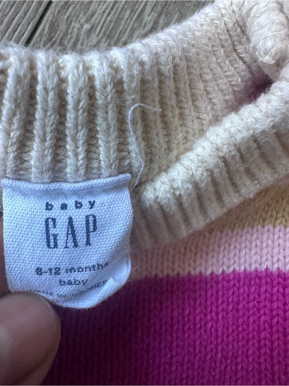 baby GAP Crewneck knit cotton Striped Sweater 6-12 months
